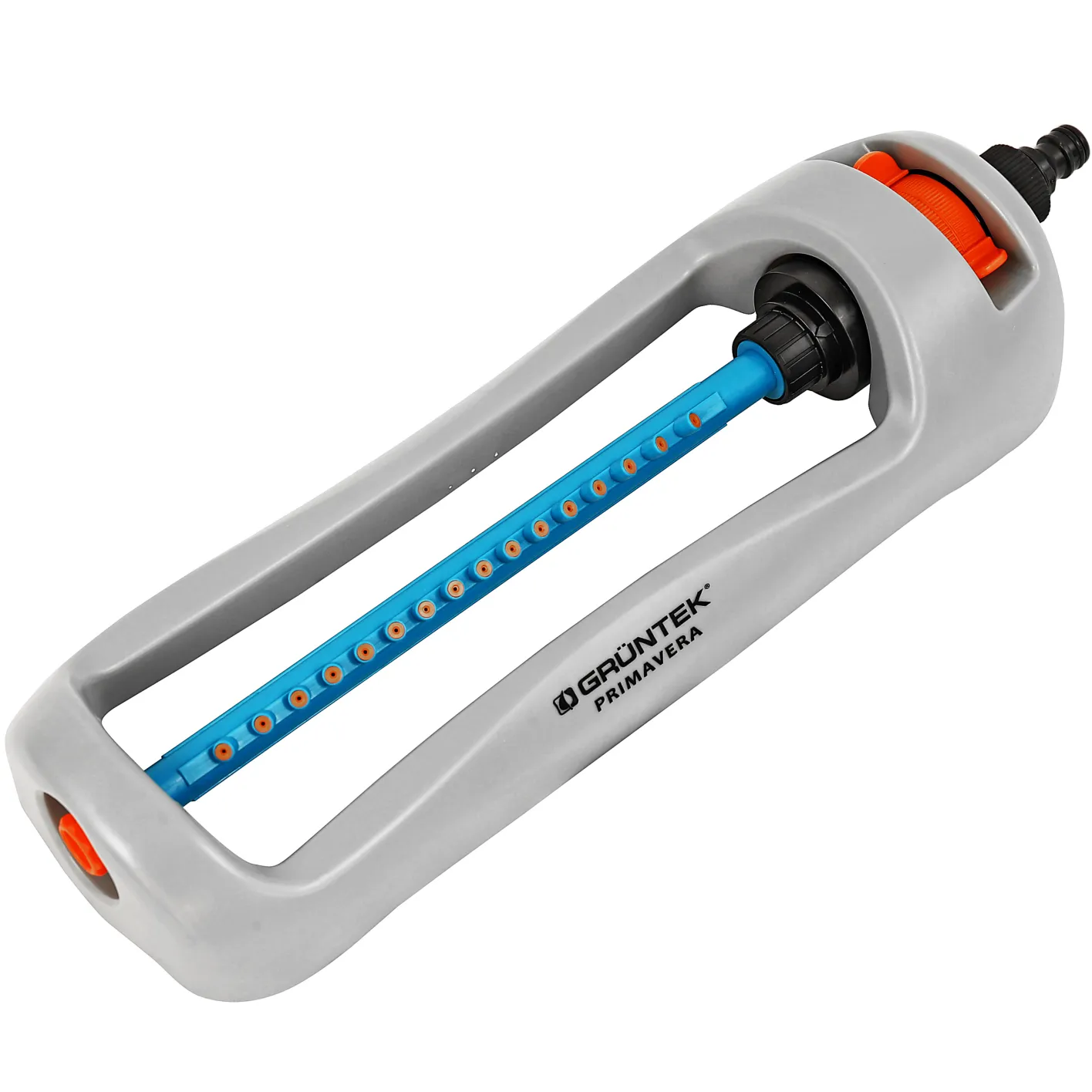 GRÜNTEK Oszillationssprenger Primavera Rasensprenger für mittelgroße Rasenflächen mit Turbo-Motor und mit Variabler Breite