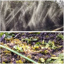 GRÜNTEK Schlauch-Regner, Sprühschlauch, Rasensprenger Gartenschlauch 7,5 m, Beregnungsfläche 4-5 m², Länge flexibel erweiterbar, Bewässerungsschlauch/Sprühregner mit Verbindungsstück aus Messing