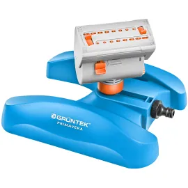 GRÜNTEK Mini - Viereckregner Sprinkler Rasen Sprenger mit 16 Düsen bis 378 m2 Bewässerungsfläche mit Turbo-Motor. 