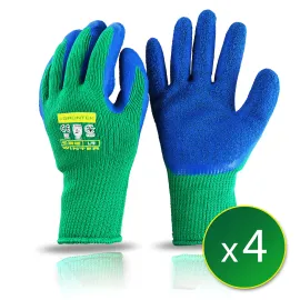 GRÜNTEK 4 Paar THERMO Garten-Handschuhe für Gebrauch im Herbst und Winter mit Thermofutter für Herren und Damen