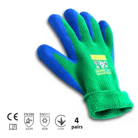 GRÜNTEK 4 Paar THERMO Garten-Handschuhe für Gebrauch im Herbst und Winter mit Thermofutter für Herren und Damen