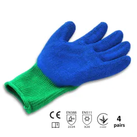 GRÜNTEK 4 Paar THERMO Garten-Handschuhe für Gebrauch im Herbst und Winter mit Thermofutter für Herren und Damen
