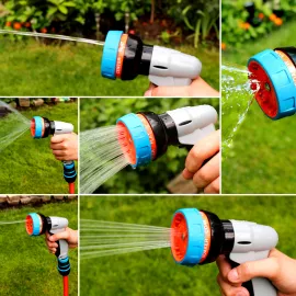 GRÜNTEK Gartenbrause, 7-Funktionen Garten Handbrause für Garten, Autowaschen und Zuhause, Multifunktions-Bewässerungspistole