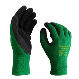 GRÜNTEK Gartenhandschuhe 5 Paar aus Polyesterfaser mit Latexbeschichtung