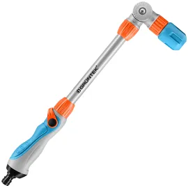GRÜNTEK Gießstab Wasser-Lanze Gartenbrause für Gartenbewässerung, KFZ- und Fahrradreinigung, starke Sprühlanze, stufenlose Daumensteuerung, Stab Metall Handbrause schwenkbar mit 2 Strahl-Arten