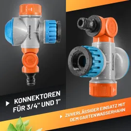 GRÜNTEK Flexibler Wasserhahn Adapter mit dreh- und neigbarem Schlauchanschluss und Wasserhahn-Funktion mit 2 Wasserstrahlarten